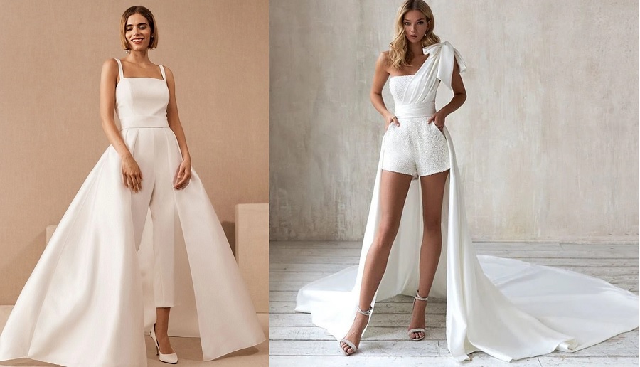 Áo cưới dáng jumpsuit thời thượng 