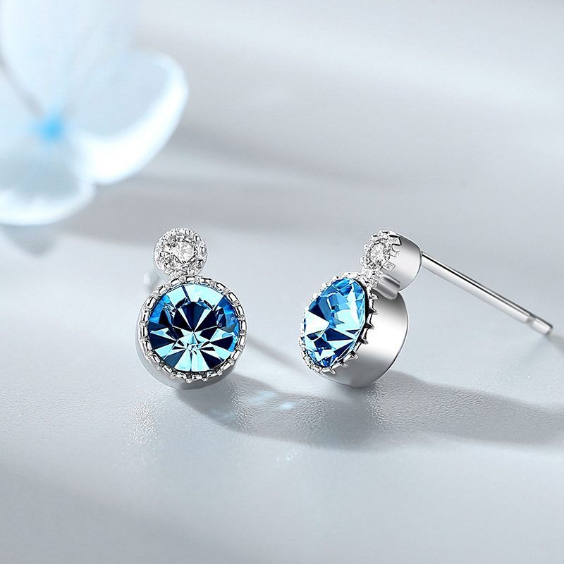 Bông tai bạc đính đá Swarovski Trái tim của biển LILI_141382-01