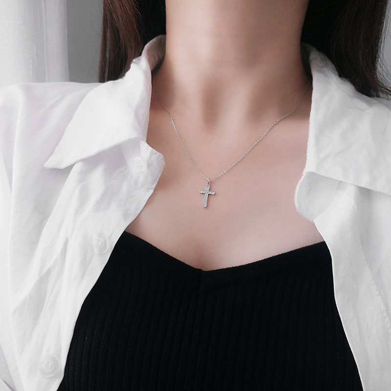 Dây Chuyền Bạc Nữ Thánh Giá Chữ Thập LILI 453457 2