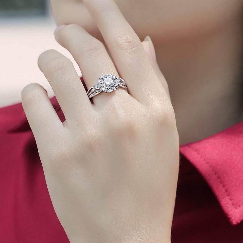 Nhẫn Bạc Nữ đính Kim Cương Moissanite Elfleda LILI 564974 4